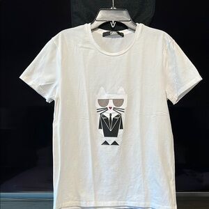 KARL LAGERFELD - White Women’s Choupette T-Shirt in EUC